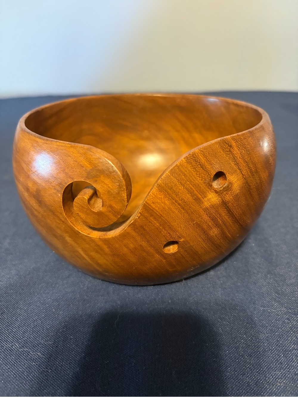 Crochet Knitting Handmade Heavy Solid Wood Yarn Bowl Handicrafts Hagestsad